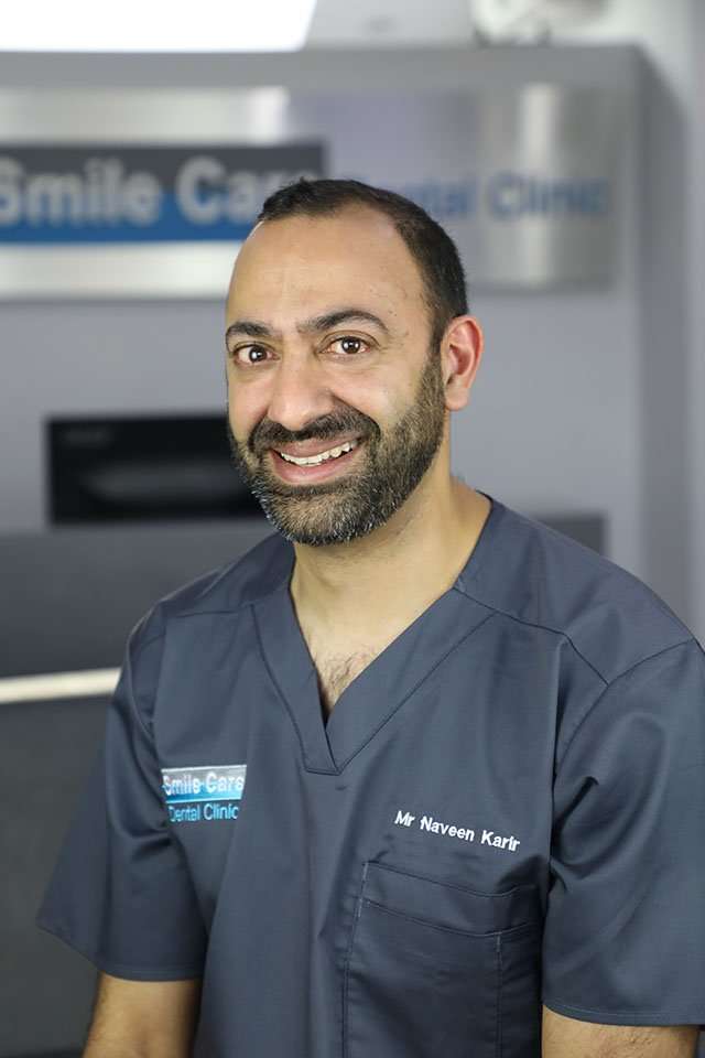 Leicester specialist dentist Mr Naveen Karir at Smile Care Dental Clinic